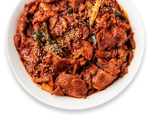 제육볶음 한 접시 사진